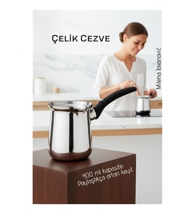 Çelik Cezve 400 ml - Süt ve Kahve Cezvesi 722588