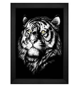 Hayvanlar Temalı Kanvas Tablo 80 x 110 cm Siyah Çerçeve