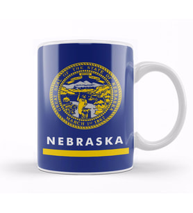 Nebraska State Flag Kupa Bardak Porselen