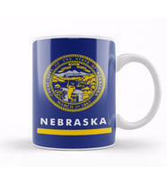 Nebraska State Flag Kupa Bardak Porselen
