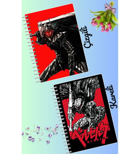 Berserk anime defter seti 2 adet A4 boyutu 21*30 çizgili + kareli 60 syf