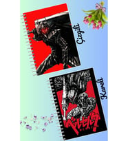 Berserk anime defter seti 2 adet A4 boyutu 21*30 çizgili + kareli 60 syf