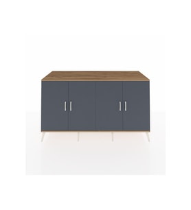 Kronos Konsol 4 Raflı 4 Kapaklı 176x59x99 Çam-Antrasit/Çam