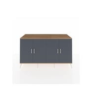 Kronos Konsol 4 Raflı 4 Kapaklı 176x59x99 Çam-Antrasit/Çam