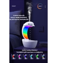 Yunus Balıklı Hava Nemlendirici ve Bluetooth Hoparlör, RGB LED Gece Lambası