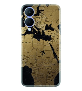 Vivo Y17S Kılıf Silikon Desen Özel Seri Map Planet 1656