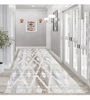 Rovigo Home Dijital Baskı Yıkanabilir Kaymaz Taban Salon Halısı Ve Yolluk RV140-FNL445 (Krem)