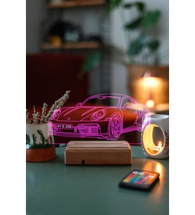 Porsche 911 16 Renk Kumandalı 3D Gece Lambası
