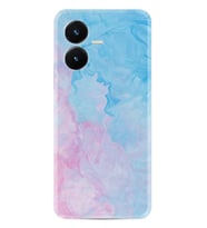Vivo Y22S Kılıf Resimli Desenli Baskılı Silikon Pink Blue Abstract 1385