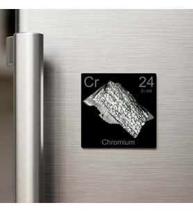Chromium (Krom) Elementi – Buzdolap Magneti – 9x9 cm