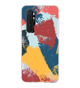 Xiaomi Mi Note 10 Lite Uyumlu Kapak Brushstroke Tasarımlı Şeffaf Silikon Kılıf