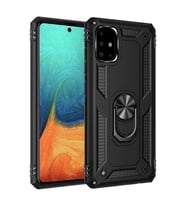 Samsung Galaxy A71 Kılıf Yüzüklü Zırh Tank Vega (Siyah)