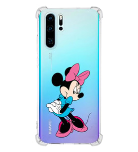 Huawei P30 Pro  Köşe Korumalı Antişok Kapak Minnie Mouse Tasarımlı Şeffaf  Kılıf
