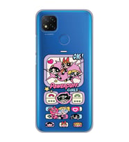 Xiaomi Redmi 9C / 10A Uyumlu Powerpuff Girls Tasarımlı Şeffaf Telefon Kılıfı