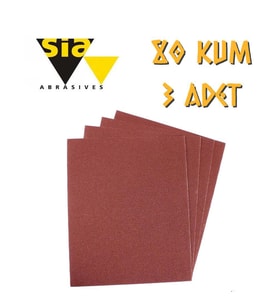Sia 1913 Su Zımparası 80 Kum - 3 Adet (Kırmızı)