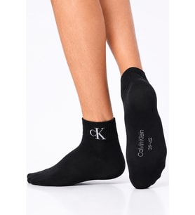 Calvin Klein Jeans Organik Cotton 2 Pack Sock Black Pamuklu Patik Soket Çorap 2 li Pkt Siyah