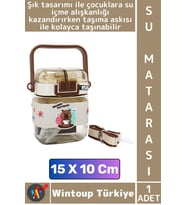 #SuMatarası Okul Çocuk Su İçme Alışkanlığı Sevimli Figürlü Çift Bölmeli Pipetli Askılı Su Matarası