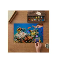 Rengarenk Denizaltı Canlıları - Su Kapmlumbağası Tasarımı 240 parça Ahşap Puzzle Ahşap Kutuda MP09430