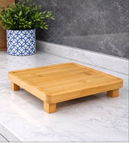 Bambu kare ayaklı stant ,sunum tepsisi,düzenleyici,baharat standı 26 cm