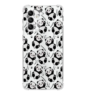 Samsung Galaxy M13  Köşe Korumalı Antişok Kapak Panda Tasarımlı Şeffaf  Kılıf