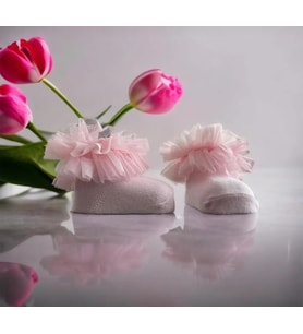 kız bebek ve çocuk tütü fırfırlı çorap (Pembe)