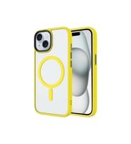 Apple iPhone 15 Uyumlu Kılıf Mat Arka Yüzey Wireless Şarj Özellikli Zore Flet M-safe Kapak (Sarı)