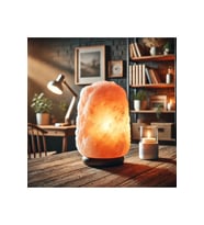 Doğal Himalaya Tuz Lambası 2-3 Kg, Dekoratif Masaüstü Aydınlatma (Krem)