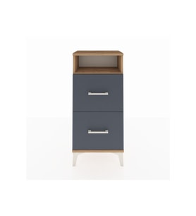 Arges Komodin Tek Raflı 2 Çekmeceli 44x30x96 Çam-Antrasit