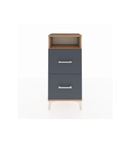 Arges Komodin Tek Raflı 2 Çekmeceli 44x30x96 Çam-Antrasit