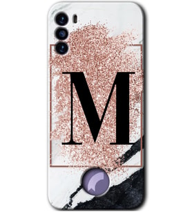 Reeder S19 Max Pro S Kılıf HD Desen Baskılı Arka Kapak - Pembe Mermer Desenli M Harfi