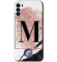 Reeder S19 Max Pro S Kılıf HD Desen Baskılı Arka Kapak - Pembe Mermer Desenli M Harfi