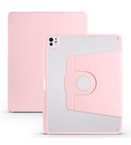 Apple iPad Pro 13 2025 M5 Uyumlu Kılıf Zore Termik Kalem Bölmeli Dönebilen Standlı Kılıf (Pembe)