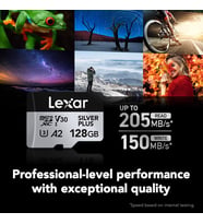 Lexar 128 Gb Profesyonel Gümüş Artı Mikro Sd Kart, Uhs-I, C10, U3, V30, Full Hd Ve 4K, 205/150 Mb/S' (Çok Renkli)