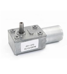 JGY370 DC 12V 10 Rpm Redüktörlü DC Motor 2 Yönde Dönme L Tip 15kg.cm Yüksek Tork Metal Dişli