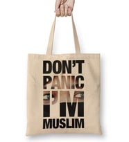 Don't Panic I'm Muslim Bez Çanta Uzun Saplı