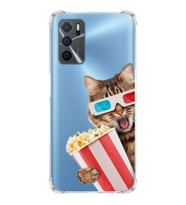 PrintiFy Oppo A16 Uyumlu Kedi 1 Baskılı Şeffaf Köşe Korumalı Antişok Kılıf