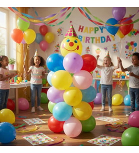 Palyaço Balon Seti 30'lu Balon + Aksesuar Sticker Doğum Günü Parti Süsleme Seti