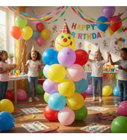 Palyaço Balon Seti 30'lu Balon + Aksesuar Sticker Doğum Günü Parti Süsleme Seti