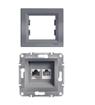 SCHNEİDER ASFORA ÇELİK RJ-11+RJ45 (CAT-3+CAT-6) ÇERÇEVELİ