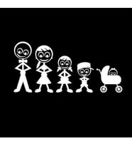 Aile Sticker Arka Cam Baba Anne Kız Erkek Çocuk ve bebek Yapıştırma