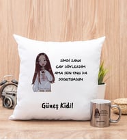 Kişiye Özel Sen Onu da Soğutursun Esprili Kare Yastık ve Silver Kupa