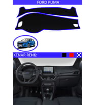 Ford Puma İçin Uygun Torpido Koruma Halısı Siyah Kenar Renk Mavi