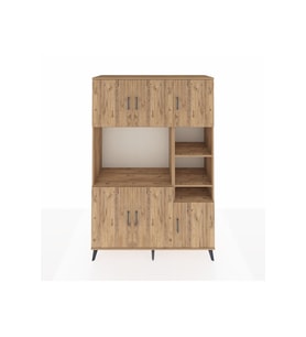 Hyperion Gardrop 10 Raflı 6 Kapaklı 132x44x195 Çam-Çam