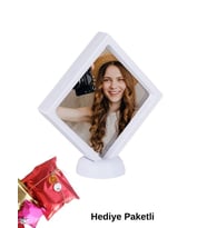 Hatıra Çerçevesi Kişiye Özel Fotoğraf Dahil - 11x11cm (Beyaz)