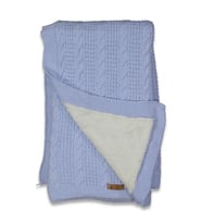 538790 Trikomer Unisex Bebe Triko Çantalı Battaniye (Mavi)