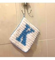 Pafuli El Örgüsü Bebek Banyo Lifi (Mavi)