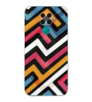 PrintiFy Huawei Mate 30 Lite Uyumlu Kamera Korumalı Labirent Grafiti Tasarımlı Şeffaf Silikon Kılıf
