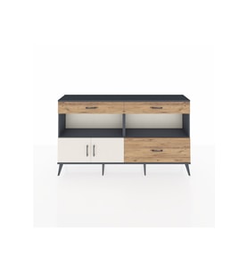 Arges Konsol 2 Raflı 3 Çekmeceli 2 Kapaklı 176x30x99 Antrasit-Aytaşı/Çam