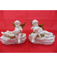 HEDİYELİK › KARIŞIK › Melek Figürler-QQC 2Lİ TAŞTA OTURAN MELEK>>12.3X7.5X10.5 CM.