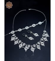 Çiçekli Yaprak Model 925 Ayar Gümüş Telkari Kadın Üçlü Set 201025292